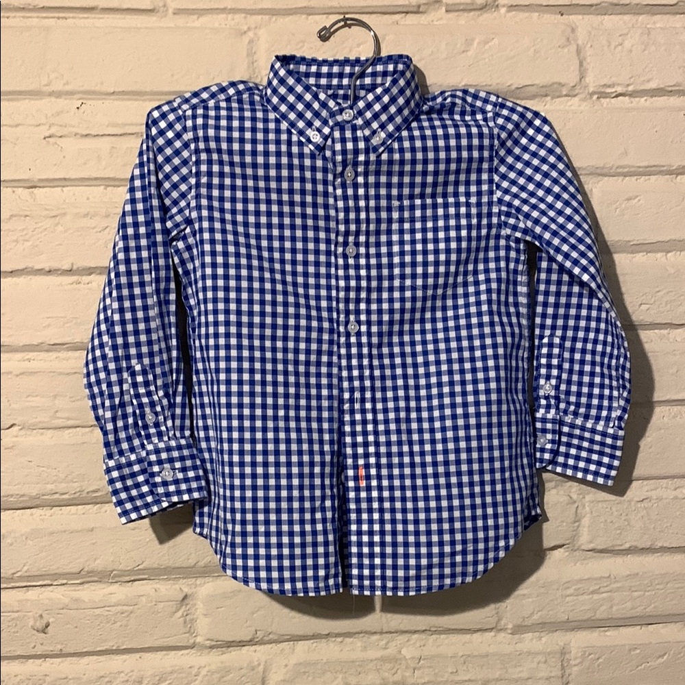 Crewcuts Blue and White Gingham Button Down Shirt